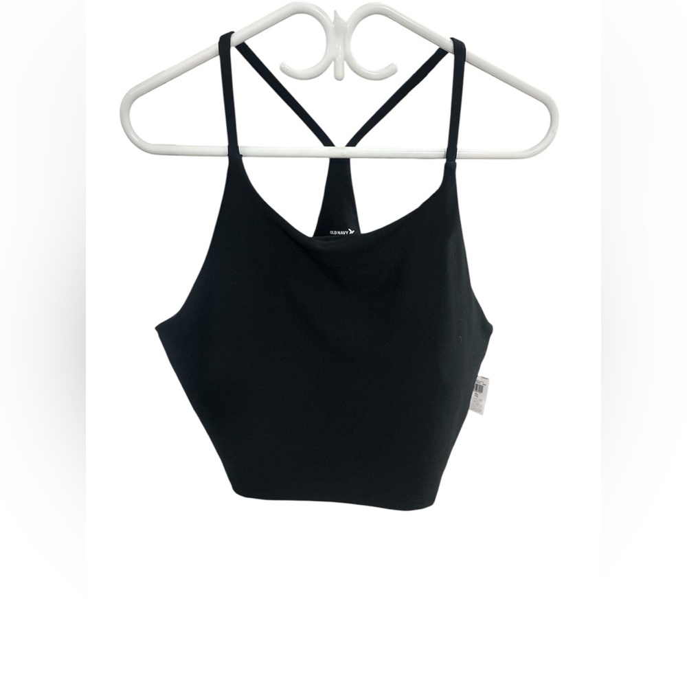 Old Navy Black Strappy Active Crop Top